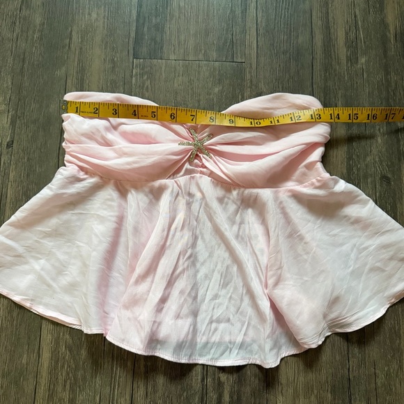 EDIKTED Starfish Embellished Strapless Halter Light Pink Top Shirt Loose Fit M - Picture 12 of 12